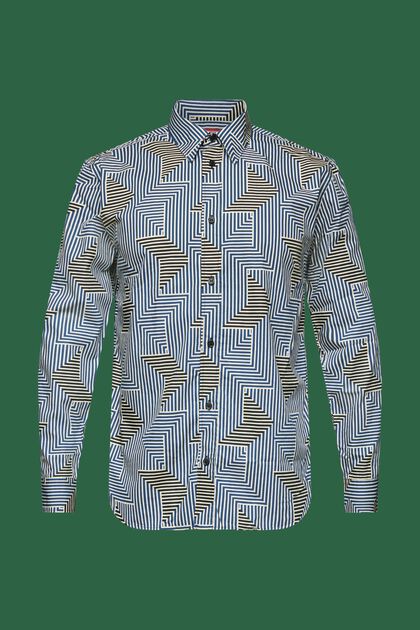 Skjorta med geometriskt tryck och normal passform