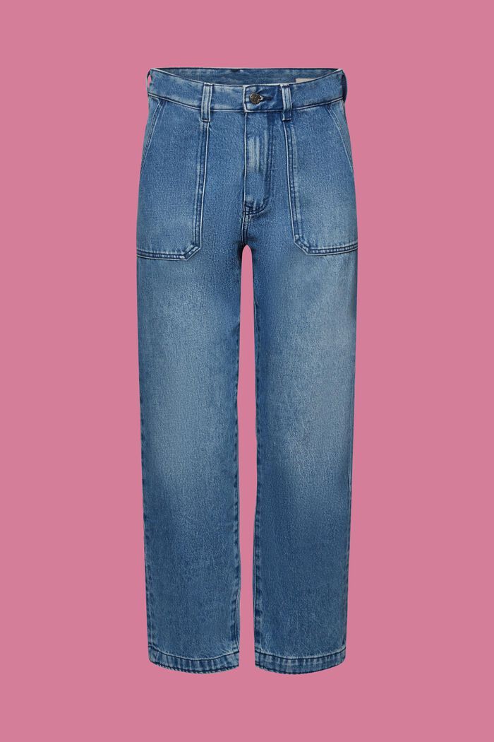 Jeans i dad-modell av hållbar bomull, BLUE MEDIUM WASHED, detail image number 6