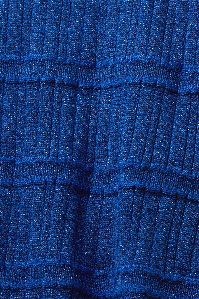 Kortare tröja i lamé med halvpolokrage, BRIGHT BLUE, detail image number 5