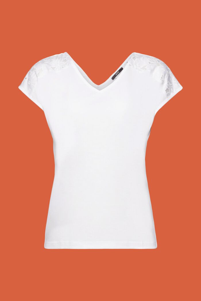 T-shirt med burn out-mönster, WHITE, detail image number 5