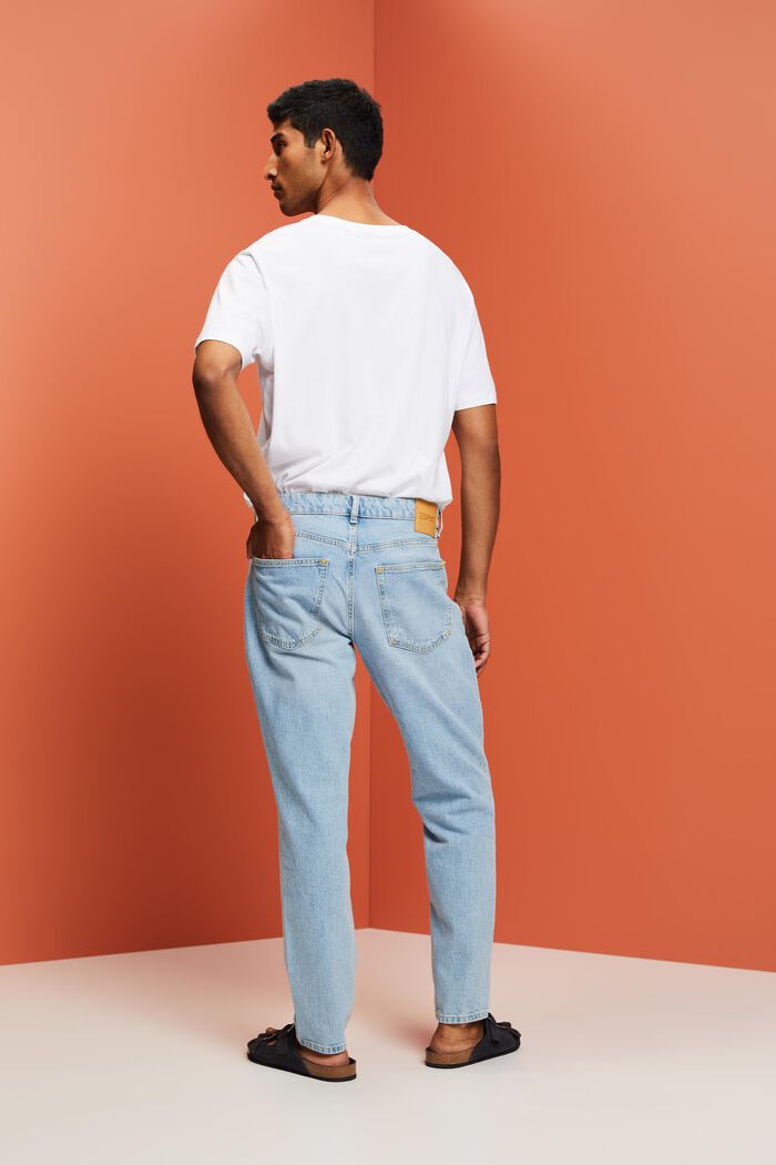 Avslappnade jeans med smal passform, BLUE LIGHT WASHED, detail image number 4