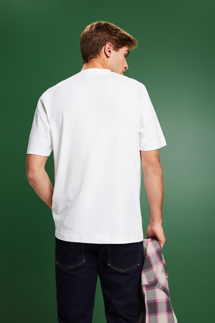 Kortärmad T-shirt med logo, WHITE, detail image number 2