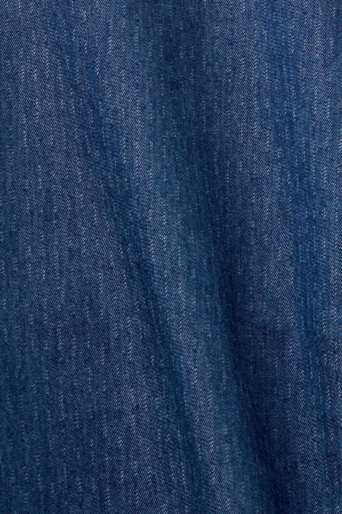 Jeansblus i tunn denim, 100% bomull, BLUE MEDIUM WASHED, detail image number 5