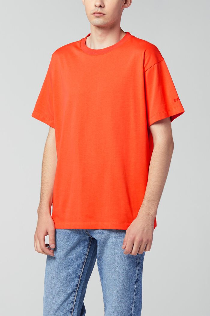 T-shirt med ryggtryck i unisexmodell, ORANGE, detail image number 0