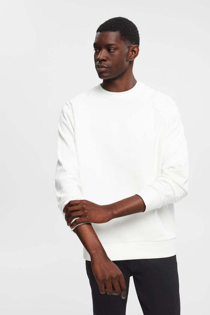 Sweatshirt i bomull med ledig passform, OFF WHITE, detail image number 0
