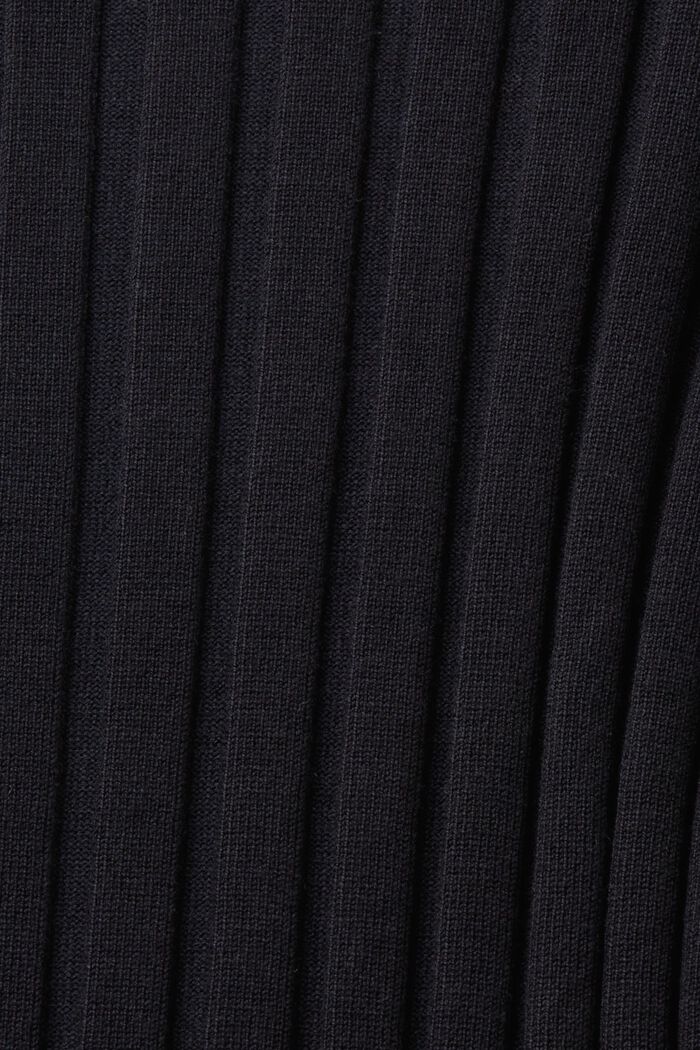 Ribbstickad tröja, BLACK, detail image number 5