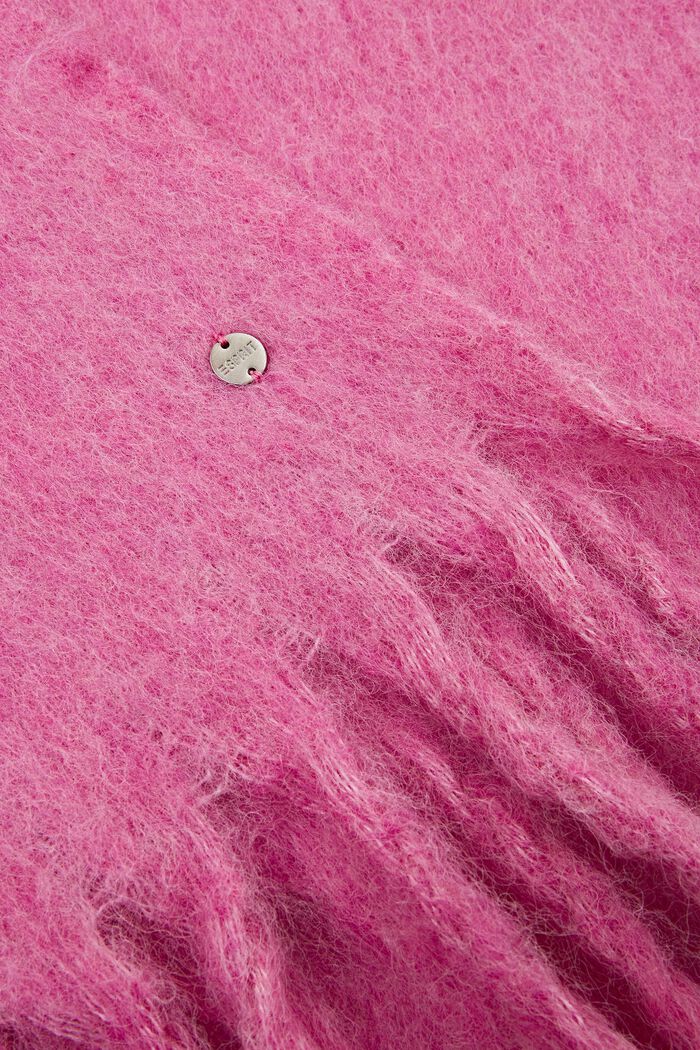 Stickad halsbuk med fransar, PINK FUCHSIA, detail image number 1
