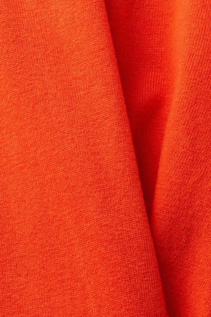 Kortärmad stickad tröja, ORANGE RED, detail image number 4