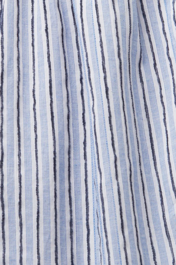 Randig kortärmad blus, 100 % bomull, BRIGHT BLUE, detail image number 4