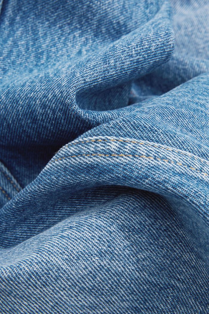 Jeans med raka ben, ekologisk bomull, BLUE MEDIUM WASHED, detail image number 1