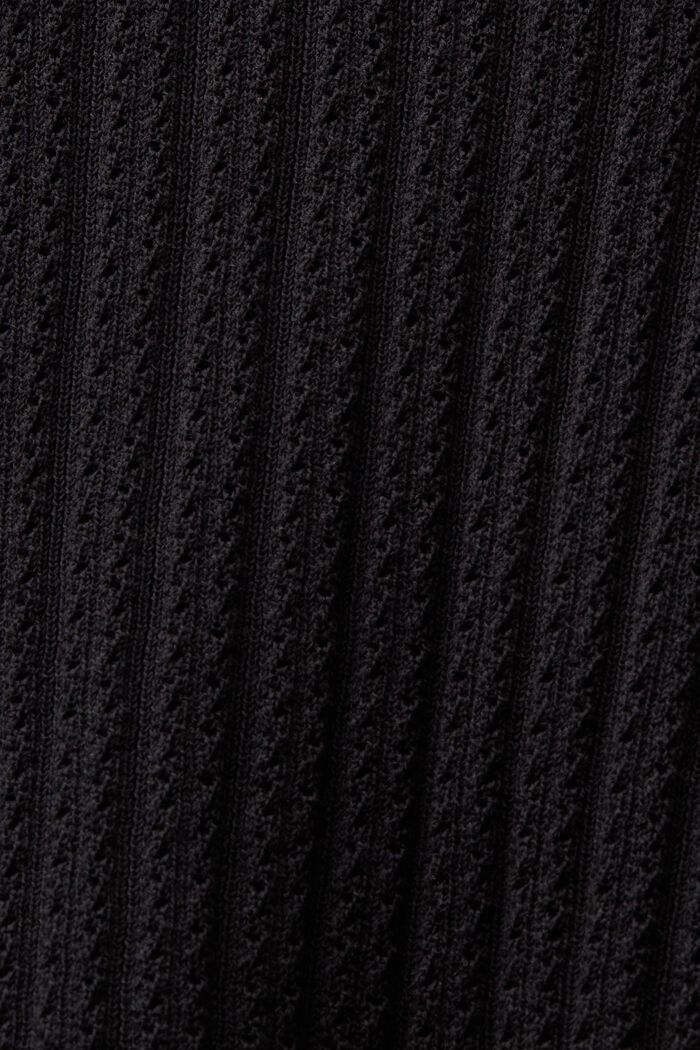 Pointellestickat linne, BLACK, detail image number 4