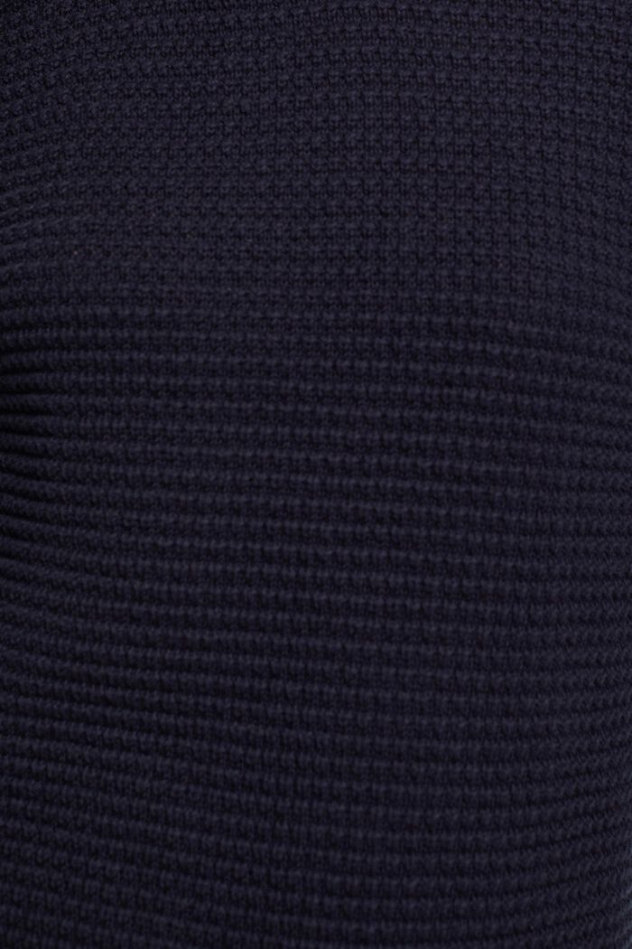 Stickad tröja med struktur, NAVY, detail image number 6