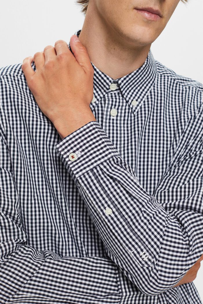 Vichy button down-skjorta, 100 % bomull, NAVY, detail image number 2