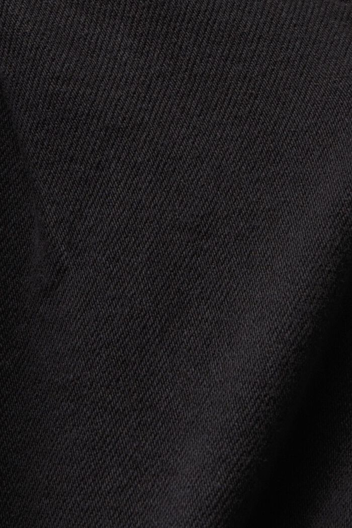 Shorts med hög midja och linneandel, BLACK, detail image number 4