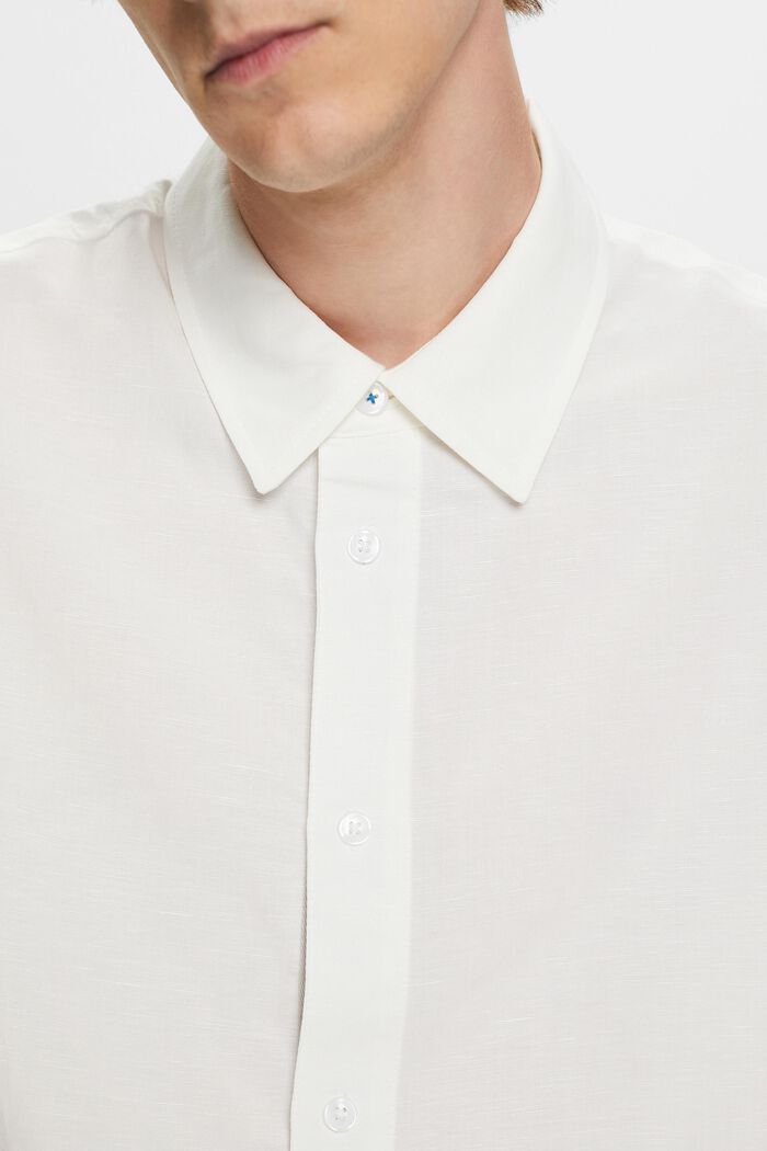 Kortärmad skjorta, linneblandning, WHITE, detail image number 2