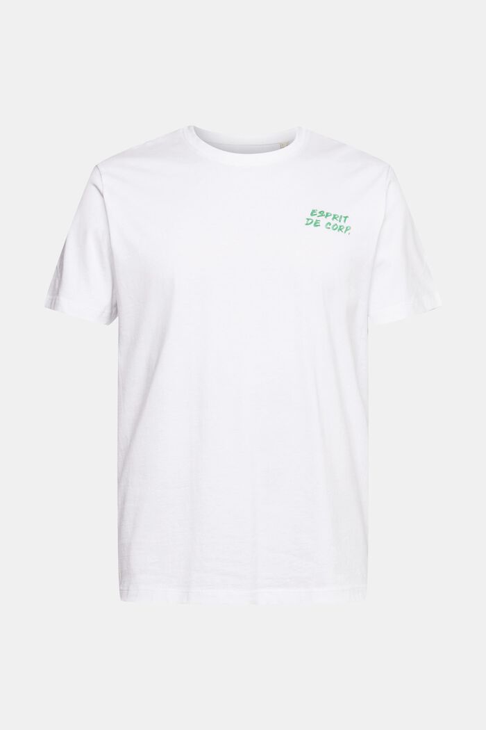 T-shirt i jersey med logobroderi, WHITE, detail image number 6