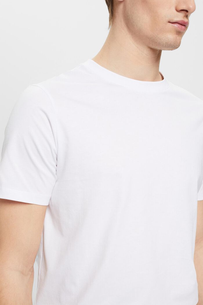 Rundringad T-shirt i jersey, WHITE, detail image number 2