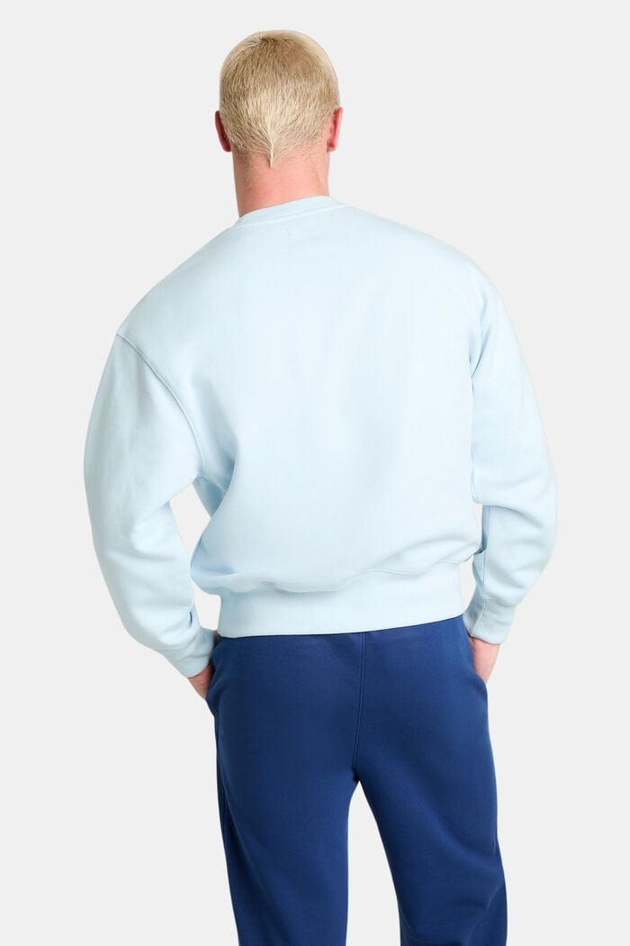 Unisex-sweatshirt i bomullsfleece med logo, PASTEL BLUE, detail image number 3