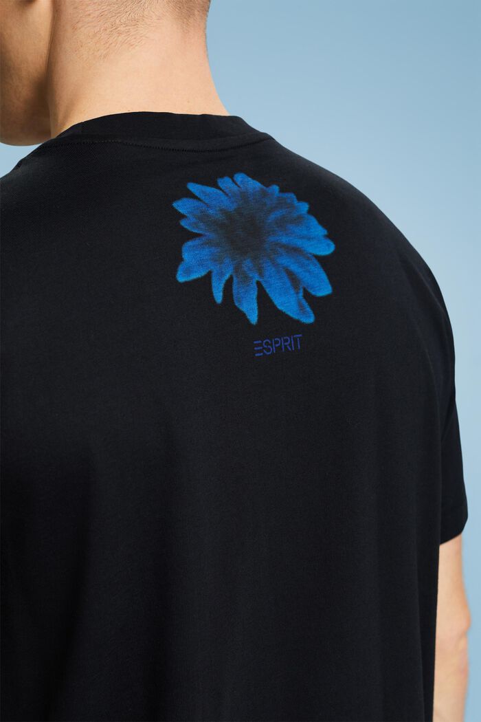 T-shirt i ekologisk bomull med tryck, BLACK, detail image number 4