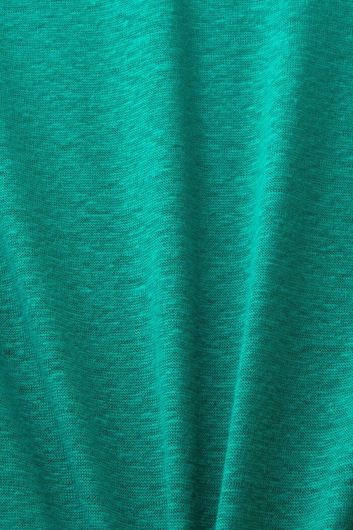 T-shirt i linne, EMERALD GREEN, detail image number 5