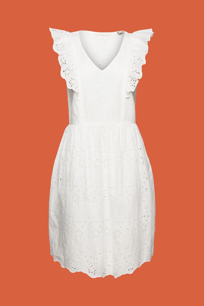 Spetsklänning i bomull, OFF WHITE, detail image number 5