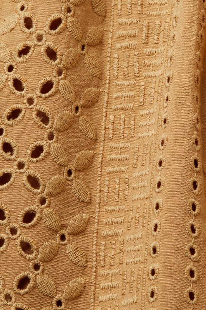 Broderade shorts, LENZING™ ECOVERO™, KHAKI BEIGE, detail image number 6