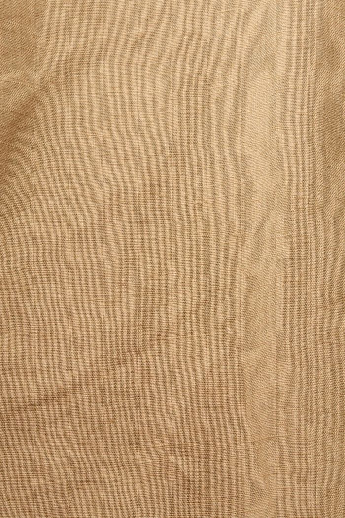 Kortärmad skjorta i mix av linne och bomull, BEIGE, detail image number 5