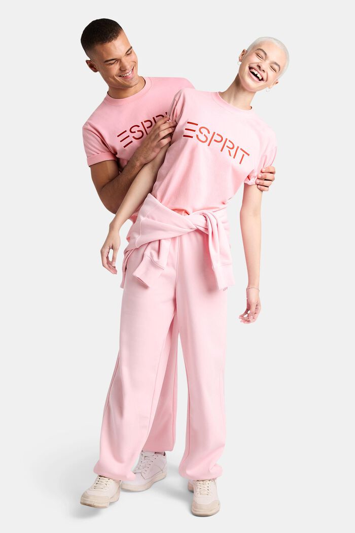 T-shirt i bomullsjersey med logo, unisexmodell, LIGHT PINK, detail image number 0