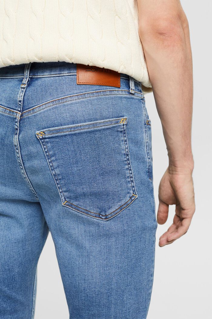 Skinny-jeans med mellanhög midja, BLUE LIGHT WASHED, detail image number 3