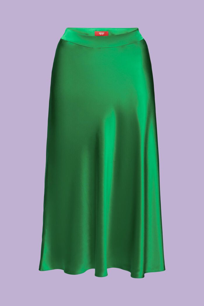 Midikjol i silke, GREEN, detail image number 6