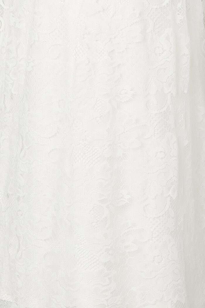 Blommig spetsklänning med knytskärp, BRIGHT WHITE, detail image number 0
