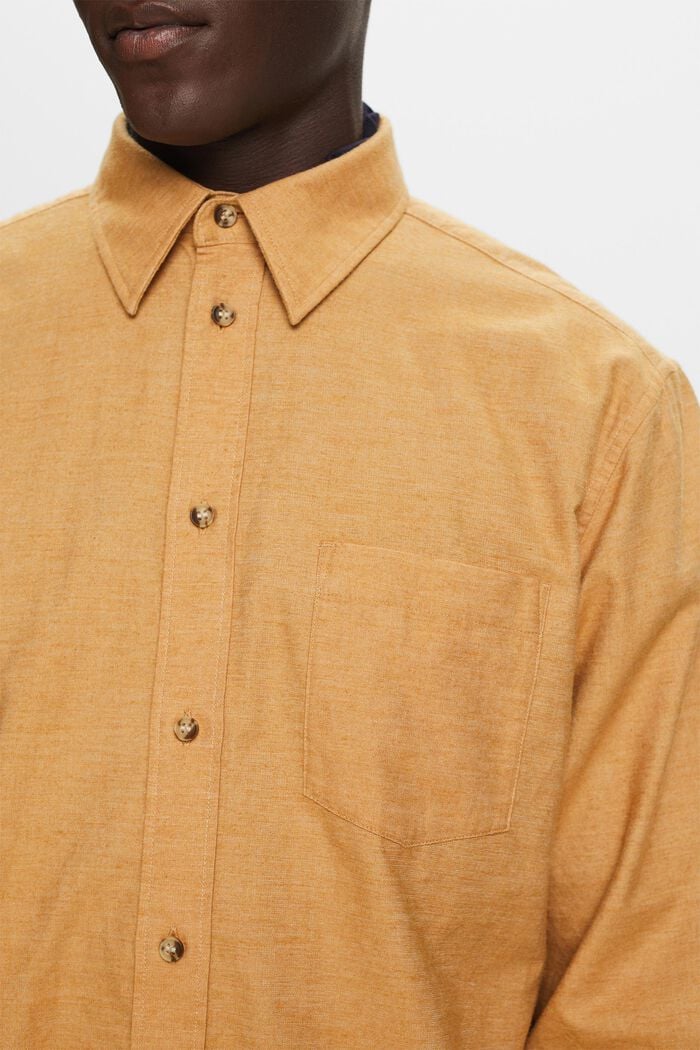 Melerad skjorta, 100% bomull, CAMEL, detail image number 2