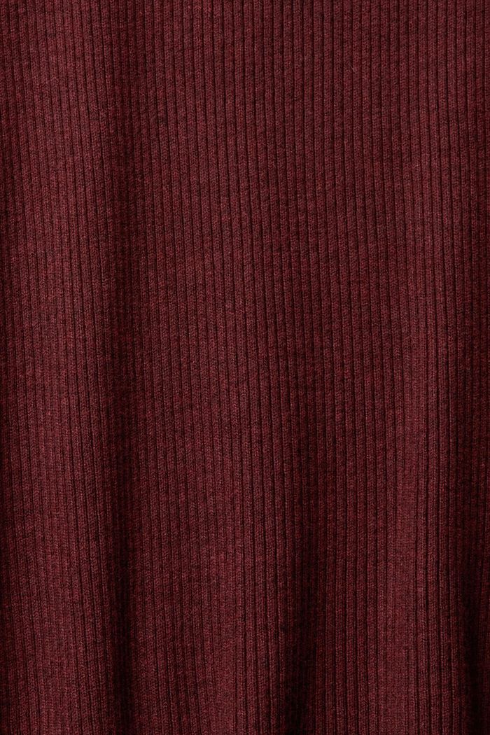 Ribbad tröja, LENZING™ ECOVERO™, BORDEAUX RED, detail image number 1