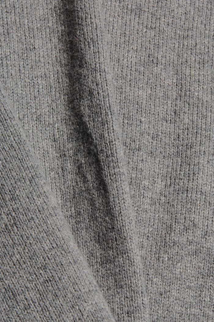 Med ull: tröja i lager på lager-look, GUNMETAL, detail image number 4