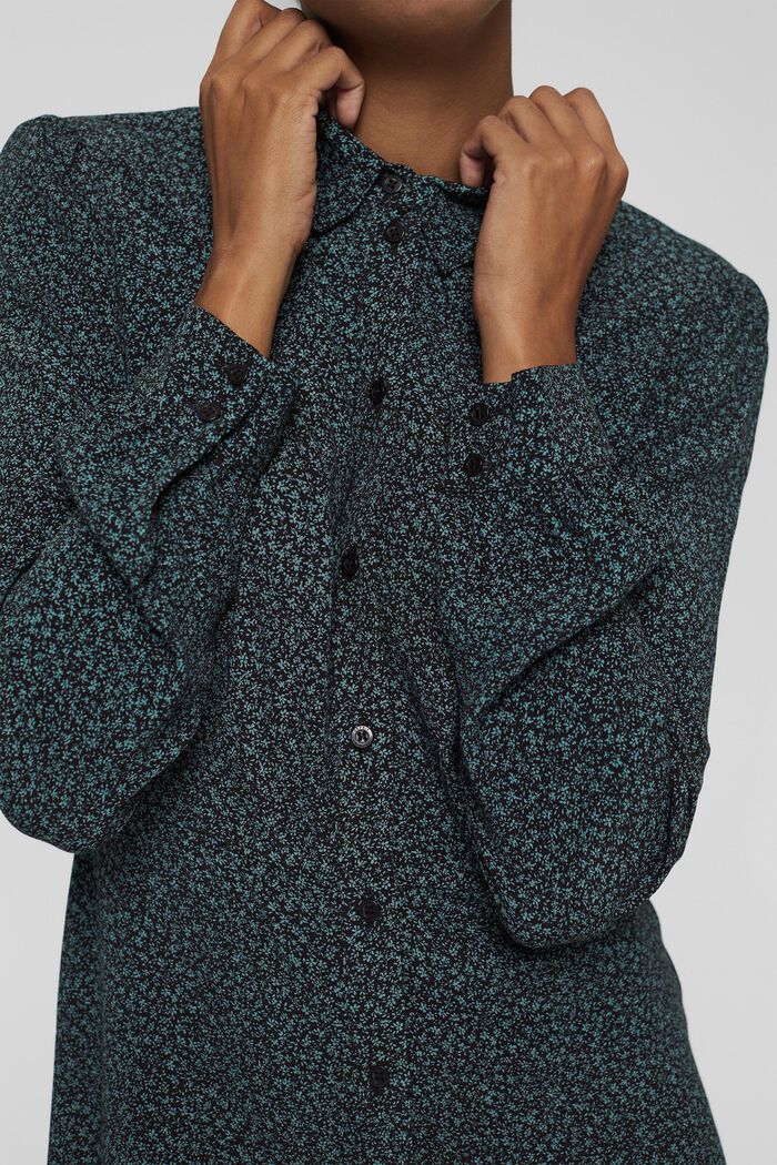 Skjortblusklänning med LENZING™ ECOVERO™, BLACK, detail image number 3