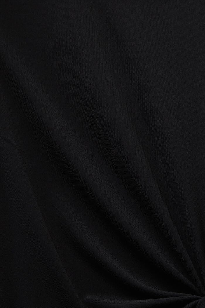 Midiklänning i crêpe med knutdetaljer, BLACK, detail image number 5
