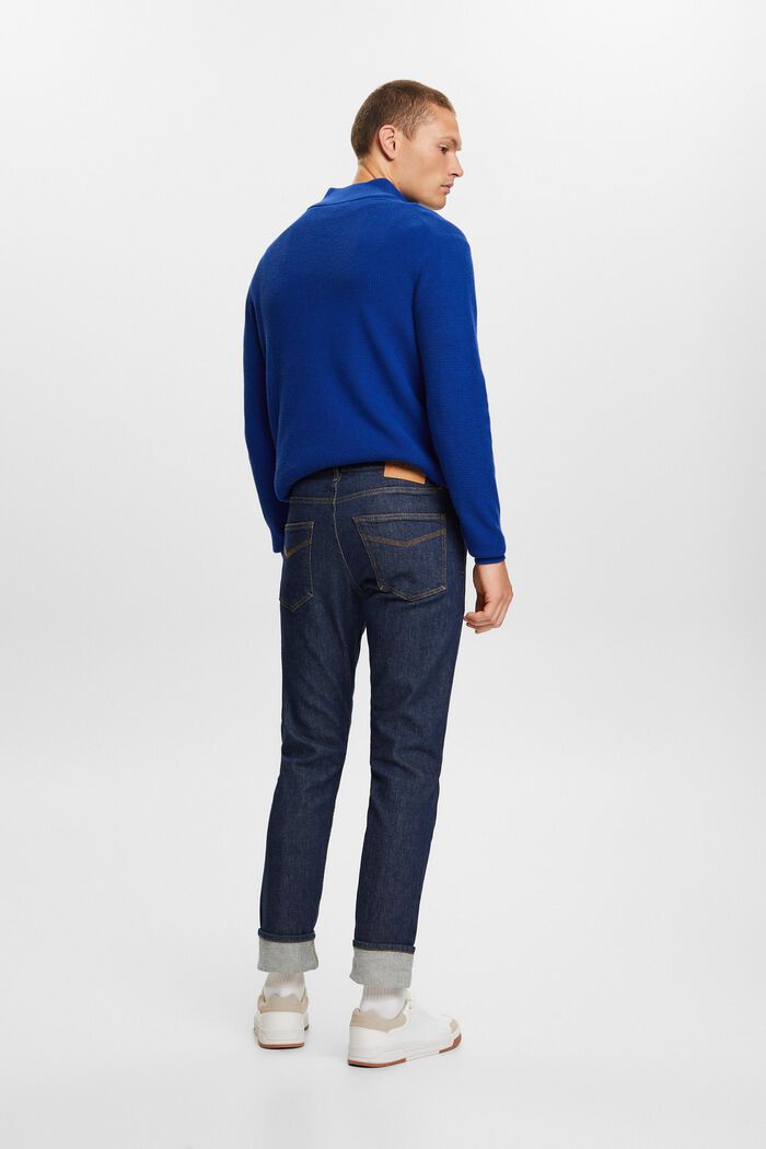 Slim-jeans med stadkant och medelhög midja, BLUE RINSE, detail image number 3