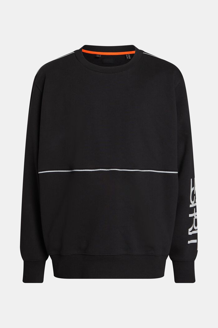 Oversize-sweatshirt med logotryck, BLACK, detail image number 4
