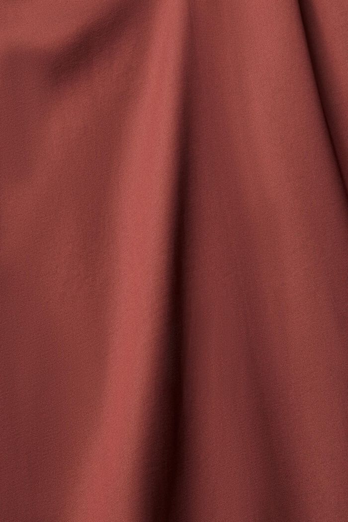 Satinklänning med rynkad krage, LENZING™ ECOVERO™, BORDEAUX RED, detail image number 1
