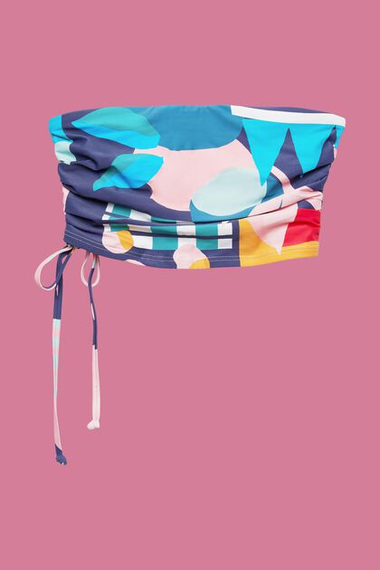 Bikiniöverdel i bandeaumodell med flerfärgat tryck