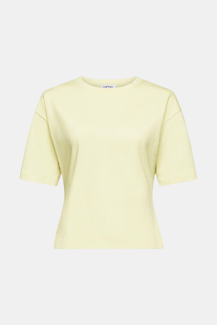 Figursydd T-shirt med rund ringning, LIME YELLOW, detail image number 5