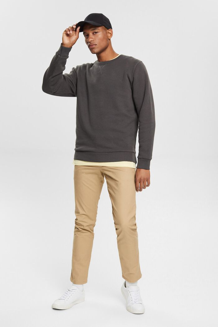 Enfärgad sweatshirt, DARK GREY, detail image number 1