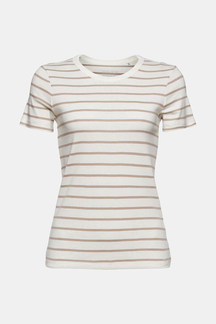 T-shirt med ränder, 100% ekologisk bomull, OFF WHITE, detail image number 5