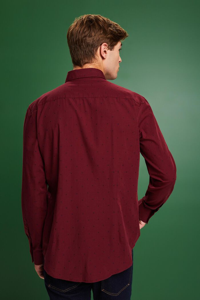 Broderad skjorta i bomull med smal passform, GARNET RED, detail image number 2