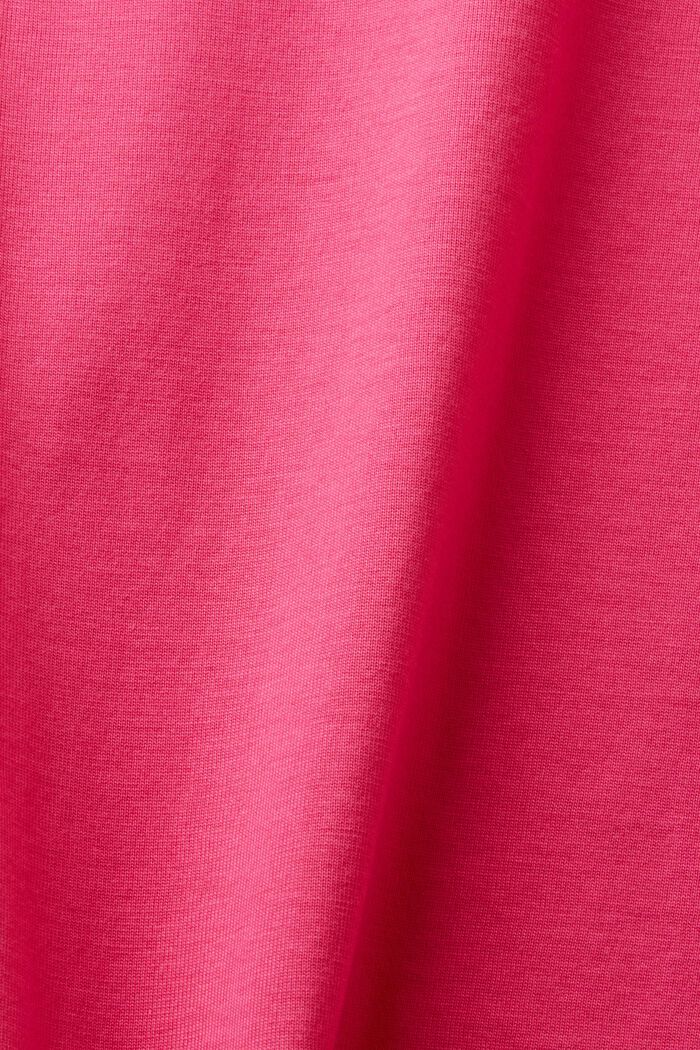 T-shirt i pimabomull med rund ringning, PINK FUCHSIA, detail image number 5