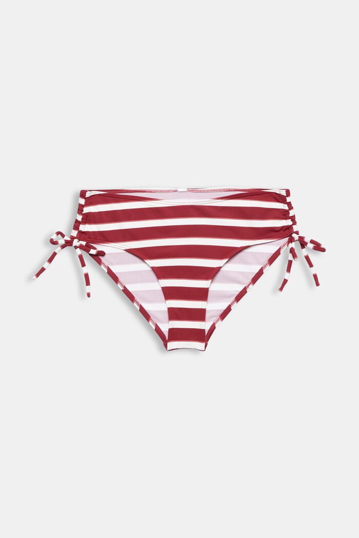 Randig bikiniunderdel med mellanhög linning, DARK RED, detail image number 4