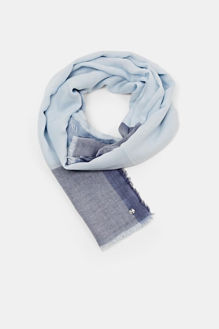 Trefärgad vävd sjal, PASTEL BLUE, detail image number 0