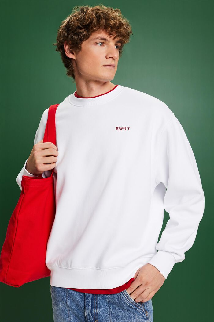 Sweatshirt med grafisk logo, WHITE, detail image number 0
