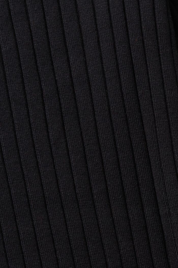 Randig ribbstickad tröja, BLACK, detail image number 5