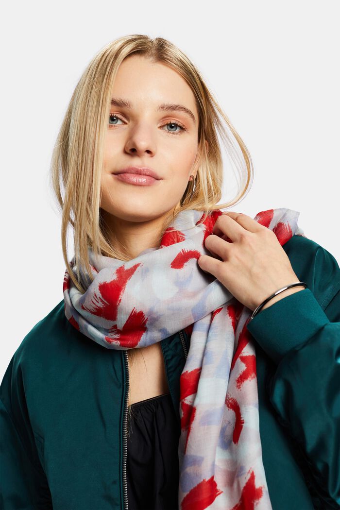 Lätt mönstrad scarf, LIGHT TAUPE, detail image number 2